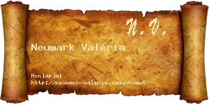 Neumark Valéria névjegykártya